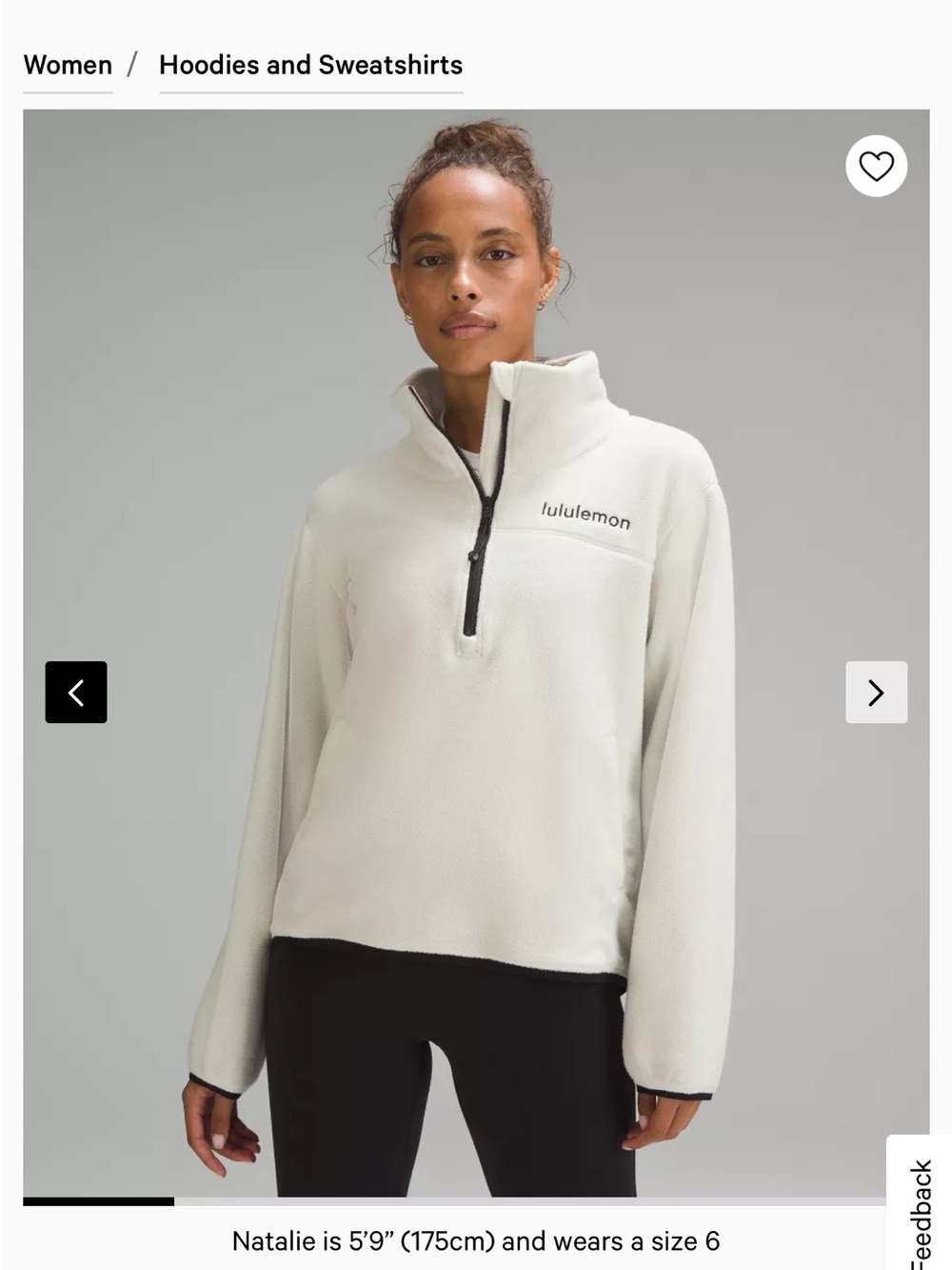 lululemon athletica Ivory Half-Zip Teddy Pullover (White Logo)